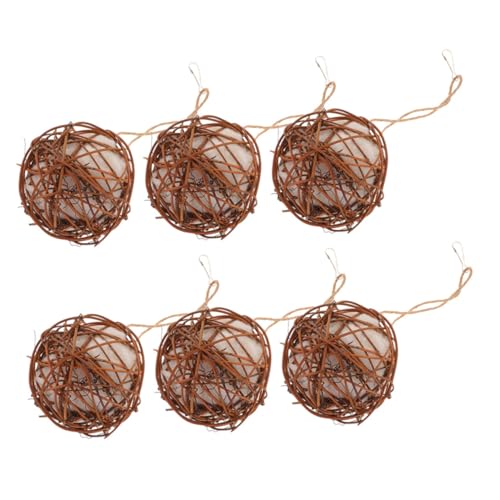 BAZEITFLOW 6 Stück Teiliges Kauspielzeug für Vögel Hängendes Papageienspielzeug aus Rattan Fördert Schnabelpflege Bewegungskoordination und Beschäftigung für Wellensittiche Papageien und BAZEITFLOW 6 Stück Teiliges Kauspielzeug für Vögel Hängendes Papageienspielzeug aus Rattan Fördert Schnabelpflege Bewegungskoordination und Beschäftigung für Wellensittiche Papageien und von BAZEITFLOW