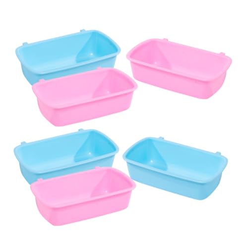 BAZEITFLOW 6 Stück Teiliges Kleine Kleintier Futter und Wassernäpfe mit Haken Wiederverwendbar Platzsparend für Hamster Meerschweinchen Nager Einfach zu Reinigen Kompakt und Praktisch von BAZEITFLOW