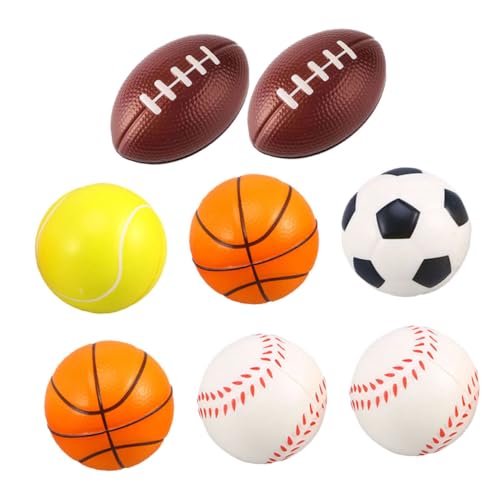 BAZEITFLOW 8 Stück Teiliges PU Trainingsspielball Langlebige Elastische Schaumstoffbälle in Bunten Farben Fördert Spielspaß und Interaktion mit Haustieren Vielseitig für Katzen und Hunde von BAZEITFLOW