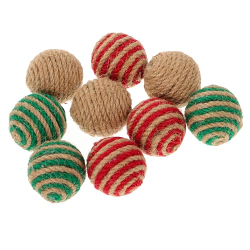 BAZEITFLOW 9 Stück Teiliges Interaktives Katzenspielzeug aus Hanfseil Lustige Bälle Weihnachtsfarben Rot Grün Gelb für Kätzchen und Katzen Unterhaltung für Ihre Haustiere BAZEITFLOW 9 Stück Teiliges Interaktives Katzenspielzeug aus Hanfseil Lustige Bälle Weihnachtsfarben Rot Grün Gelb für Kätzchen und Katzen Unterhaltung für Ihre Haustiere von BAZEITFLOW
