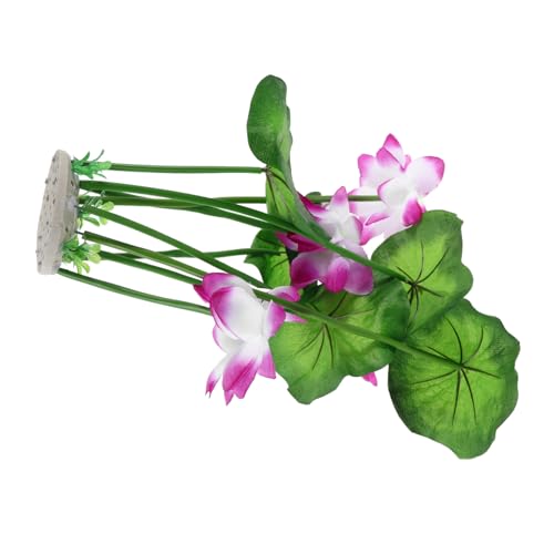 BAZEITFLOW Aquarium Plastikpflanzen Realistische Fischtank Landschaftsbau Dekoration Fisch Aquarium Accessoires Lebensee Lotusblumen Aquariumpflanzen von BAZEITFLOW