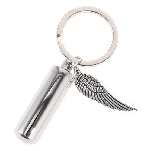 BAZEITFLOW Asche Halskette Hundeurnen Urne für Hundeasche klein Mini personalisiert Tierurne Schlüsselanhänger Hundeasche als Souvenir Hundeurne Schlüsselanhänger Rostfreier Stahl Black von BAZEITFLOW