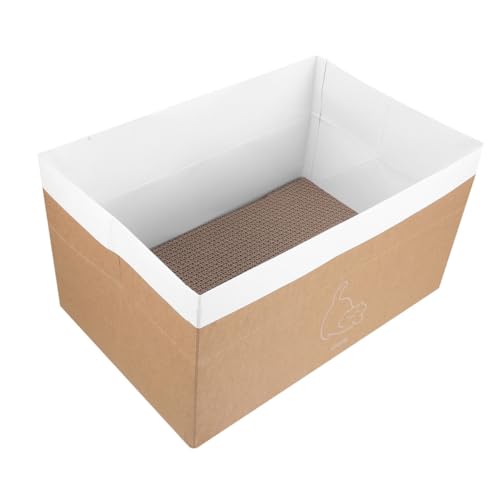 BAZEITFLOW Atmungsaktives Katzen Kratzbrett mit Nest Komfortables Katzenbett aus Robustem Kraftpapier Multifunktionales Katzenhaus Leicht Montierbar Geeignet für Katzen und Kleine Hunde von BAZEITFLOW