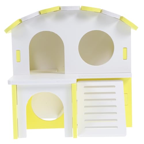 BAZEITFLOW Doppelstöckiges Hamsterhaus aus Robustem PVC mit Leiter Langlebiges Meerschweinchen Versteck für Kleine Haustiere Sicherer Rückzugsort und Spielplatz für Hamster Igel und Nager von BAZEITFLOW