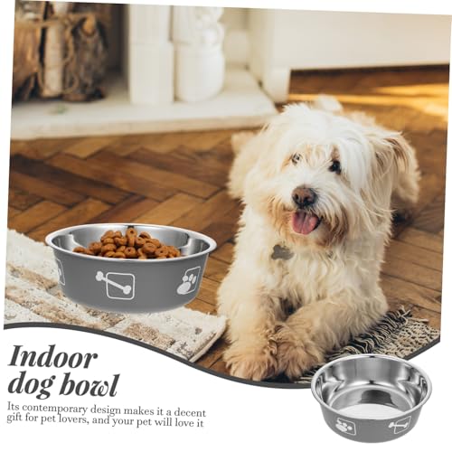 BAZEITFLOW Edelstahl Hundenapf XL rutschfest mit Anti rutsch Boden Großer Welpen Futter Trinknapf für Hunde Innen Bedruckt von BAZEITFLOW