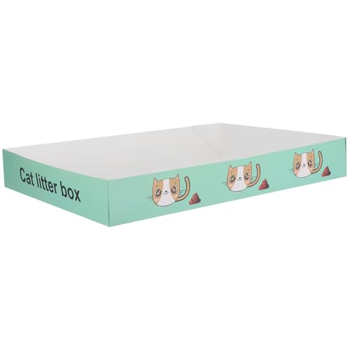 BAZEITFLOW Einweg Katzenstreu Box aus Papier mit Spritzschutz Halboffen für Kätzchen und Kleine Haustiere Leicht zu Entsorgen Umweltfreundlich für Zuhause und Tierhandlungen von BAZEITFLOW
