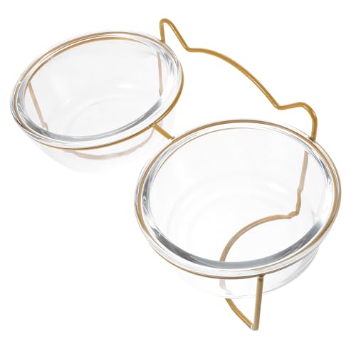BAZEITFLOW Erhöhter Geneigter Futternapf aus Glas mit Rutschfestem Gestell Stabiler Neigung für Katzen und Kleine Hunde Schont Nacken Kippsicherer Doppelnapf für Haustierfutter BAZEITFLOW Erhöhter Geneigter Futternapf aus Glas mit Rutschfestem Gestell Stabiler Neigung für Katzen und Kleine Hunde Schont Nacken Kippsicherer Doppelnapf für Haustierfutter von BAZEITFLOW