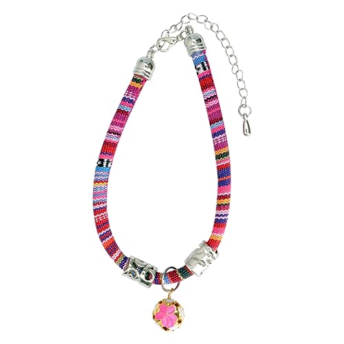 BAZEITFLOW Katzenhalsband Verstellbar Mit Glocke Baumwolle Rosa Für Kätzchen Und Katzen Modisches Design Für Outdoor Aktivitäten BAZEITFLOW Katzenhalsband Verstellbar Mit Glocke Baumwolle Rosa Für Kätzchen Und Katzen Modisches Design Für Outdoor Aktivitäten von BAZEITFLOW