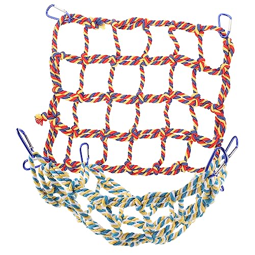 BAZEITFLOW Farbiges Kletternetz für Vögel und Kleintiere aus Sicherem Material mit Hängematten und Blauen Sowie Gelben Aufhängern als Spielplatz und Kletternetz für Papageien Wellensittiche BAZEITFLOW Farbiges Kletternetz für Vögel und Kleintiere aus Sicherem Material mit Hängematten und Blauen Sowie Gelben Aufhängern als Spielplatz und Kletternetz für Papageien Wellensittiche von BAZEITFLOW