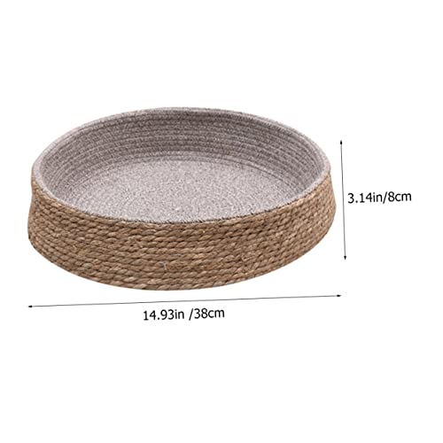 BAZEITFLOW Geflochtenes Rattan Haustierbett Kleines Rundes Katzen und Hundekissen Kratzfestes Atmungsaktives Schlafnest für Zuhause Komfortabler Ruheplatz für Katzen und Kleine Hunde von BAZEITFLOW