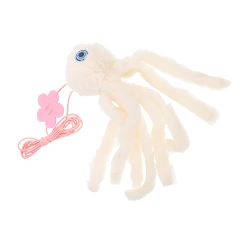 BAZEITFLOW Hängende Katzenspielerei Mit Bell Interactive Octopus Türspielzeug Für Innenkatzen Ermutigt Das Selbstspiel Und Training, Ideal Für Kätzchenunterhaltung Und Spaß Beige von BAZEITFLOW