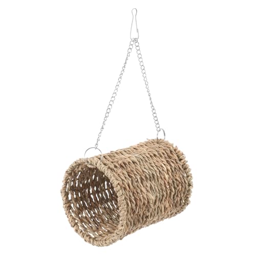 BAZEITFLOW Hängendes Hamsterbett aus Natürlichem Stroh Woven Straw Nest für Kleintiere als Komfortable Schlaf und Ruhegelegenheit im Käfig Leicht und Platzsparend Geeignet für Hamster und von BAZEITFLOW