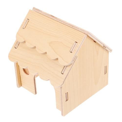 BAZEITFLOW Hamster Holzhaus Versteck aus Natürlichem Holz Nagetier Rückzugsort und Schlafhaus Geeignet für Hamster Meerschweinchen und Chinchillas Dekoratives Kleintierhaus für Käfige Robust von BAZEITFLOW