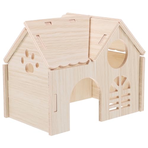 BAZEITFLOW Hamster Holzhaus aus Natürlichem Verschleißfestem Holz Multifunktionales Versteck und Schlafhaus für Zwerghamster Meerschweinchen und Kleine Kleintiere Spielerisches BAZEITFLOW Hamster Holzhaus aus Natürlichem Verschleißfestem Holz Multifunktionales Versteck und Schlafhaus für Zwerghamster Meerschweinchen und Kleine Kleintiere Spielerisches von BAZEITFLOW