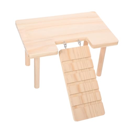 BAZEITFLOW Hamster Holzplattform Käfig Mehrstufige Kletterplattform mit Leitern Kleintier Spielplatz Aus Holz für Hamster Aktivität Bewegung und Erkundung von BAZEITFLOW