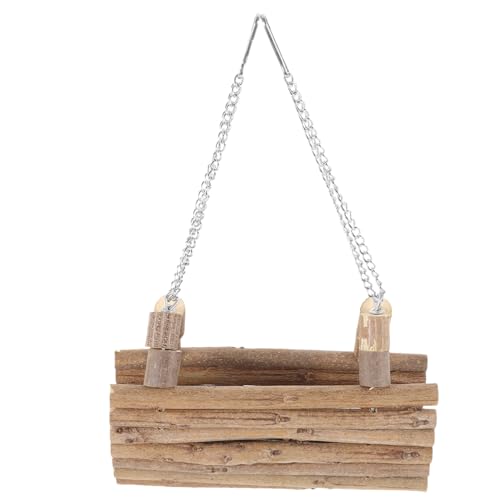 BAZEITFLOW Hamster Kletterspielzeug Holzspielplatz Hängematte Robust Natürliche Holzkonstruktion Sicher Für Zwerghamster Kleintiere Multifunktional Verstecken von BAZEITFLOW