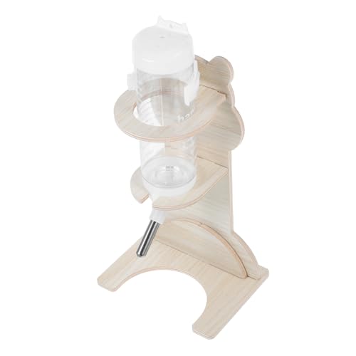 BAZEITFLOW Hamster Trinkflasche Ständer aus Holz Platzsparender Wasserflaschenhalter für Kleine Tiere Stabiler Nager Wasserspender mit Halterung Geeignet für Hamster Kaninchen Chinchilla von BAZEITFLOW