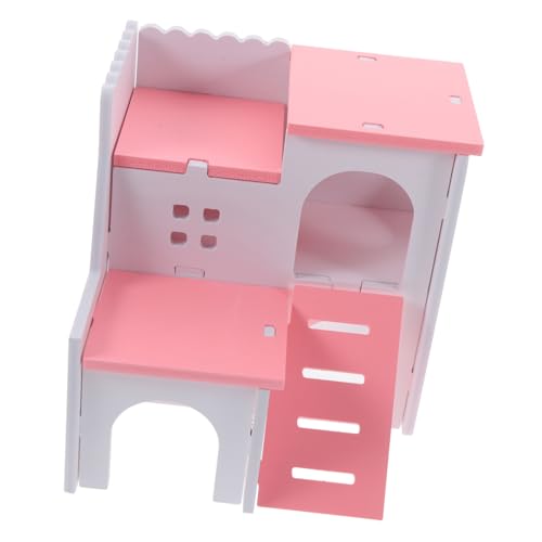 BAZEITFLOW Hamster Versteckhaus Etagen Spielhaus Kleintier Villa Mediterraner Stil Kletterspielzeug für Zwerghamster und Kleintiere als Versteck und Spielplatz von BAZEITFLOW