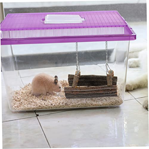 BAZEITFLOW Hamsterhängeschaukel aus Holz mit Tunnel Design Komfortables Haustierspielzeug für Kleintiere Wie Hamster Ratten Meerschweinchen und Chinchillas Vielseitiger Käfigzubehör für von BAZEITFLOW