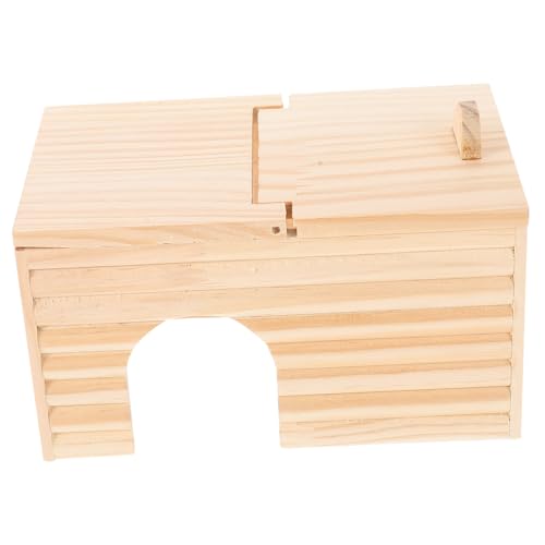 BAZEITFLOW Hamsterhaus aus Holz mit Klappbarem Deckel Warmes Nest für Zwerghamster Kleines Haustierspielzeug Schützendes Versteck für Käfig und Innenbereich Komfortabler Schlafplatz für BAZEITFLOW Hamsterhaus aus Holz mit Klappbarem Deckel Warmes Nest für Zwerghamster Kleines Haustierspielzeug Schützendes Versteck für Käfig und Innenbereich Komfortabler Schlafplatz für von BAZEITFLOW