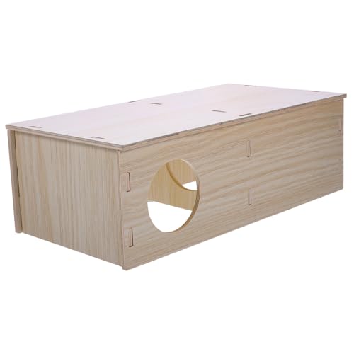 BAZEITFLOW Hamsterhaus aus Holz mit Mehreren Kammern Sicherer Rückzugsort für Hamster aus Natürlichem Bissfestem Material für Kleintiere als Ergänzung zur Wohnungseinrichtung von BAZEITFLOW