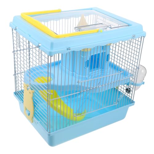 BAZEITFLOW Hamsterkäfig Luxusburg mit Integriertem Wasserspender Futternapf Laufrad für Kleine Tiere Wie Hamster Mäuse Gerbils Mehrstöckiges Gehege Fördert Aktivität und Einfache Pflege von BAZEITFLOW