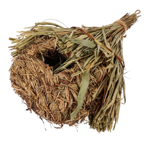 BAZEITFLOW Handgefertigtes Großes Grasgeflecht Vogelnest aus Bambusblättern Langlebiges Sicheres Vogelhaus zum Aufhängen Komfortabler Schlafplatz für Kleine Vögel Wie Kanarien und Papageien von BAZEITFLOW