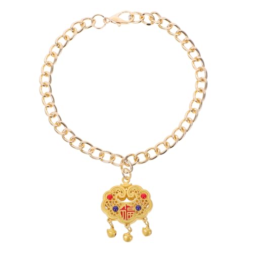 BAZEITFLOW Haustierschmuck Halskette Mit Langlebigkeitsverriegelungsanhänger Und Glocken Verstellbare Metallkette Für Katzen Und Hunde Modische Und Funktionale Festliche Anlässe von BAZEITFLOW