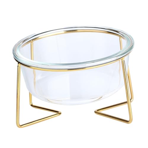 BAZEITFLOW Hochwertiger Glasnapf mit Hohem Ständer Schräg Geneigtes Design für Katzen und Kleine Hunde Komfortabler mit Stabilem Metallgestell Fassungsvermögen BAZEITFLOW Hochwertiger Glasnapf mit Hohem Ständer Schräg Geneigtes Design für Katzen und Kleine Hunde Komfortabler mit Stabilem Metallgestell Fassungsvermögen von BAZEITFLOW