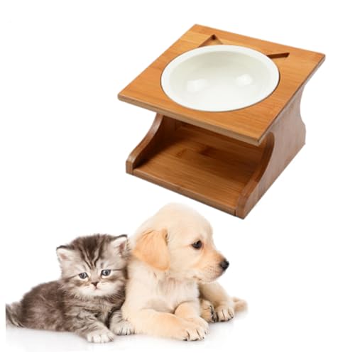 BAZEITFLOW Hölzerner Haustiernapf Einzelschüssel aus Hochwertigem Holz für Katzen Rutschfestes Design für Futter Wasser oder Snacks Welpen und Kleine BAZEITFLOW Hölzerner Haustiernapf Einzelschüssel aus Hochwertigem Holz für Katzen Rutschfestes Design für Futter Wasser oder Snacks Welpen und Kleine von BAZEITFLOW