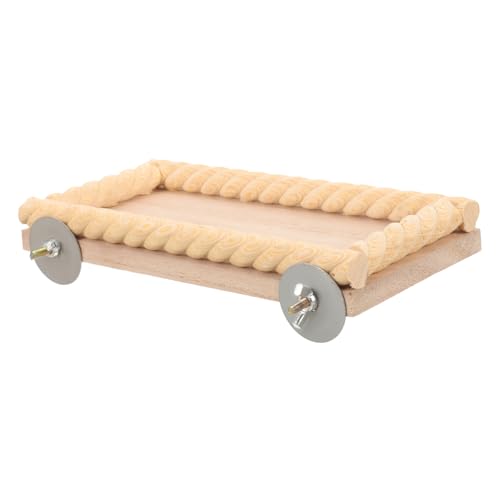 BAZEITFLOW Holz Sitzplattform für Vögel und Hamster Stabile Natürliche Holzstange Kratzfestes Käfigzubehör Fördert Gleichgewicht und Bewegung Geeignet für Kleine Haustiere im Vogel und von BAZEITFLOW