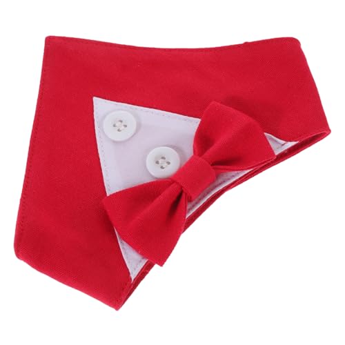 BAZEITFLOW Hundebandana Hochzeitshalsband mit Schleife Festliches Hundeaccessoire Stilvolles Hundesuit Halsband für Welpen Party und Fotorequisiten Rote Xs Geeignet für Feiertage und von BAZEITFLOW
