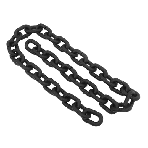 BAZEITFLOW Hundeleinen-Dekorations-Requisiten Hundekabelbinder Raus Ketten Halloween- Vorhängeschloss gefälschte Kette Halloween-Kettenstütze interessante Hundekette PVC Black von BAZEITFLOW