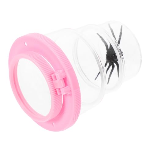 BAZEITFLOW Insektenbetrachter Vergrößerungsspiegel Insektenbeobachter Insektenlupe Insektenbeobachtungslupe Insektenlupe Für Insektenbehälter Für Kunststoff Rosa von BAZEITFLOW