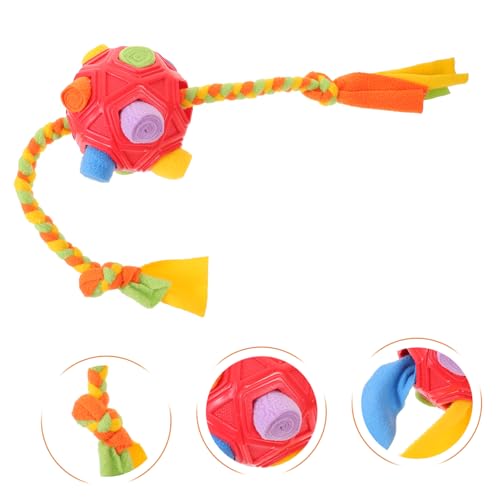 BAZEITFLOW Interaktiver Snuffle Ball Hundespielzeug Langlebiger Puzzle Ball aus Stabilem Stoff und Gummi Fördert Mentale Stimulation und Langsames Füttern für Welpen und Hunde zur von BAZEITFLOW