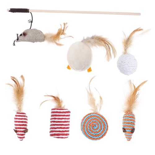 BAZEITFLOW Interaktives Katzenspielzeug Set Teilig Holzstäbe mit Mäuseköpfen Katzenangel für Natürliche Jagdinstinkte Katzenminze Geeignet Katzenspielzeug für Kätzchen und Ausgewachsene BAZEITFLOW Interaktives Katzenspielzeug Set Teilig Holzstäbe mit Mäuseköpfen Katzenangel für Natürliche Jagdinstinkte Katzenminze Geeignet Katzenspielzeug für Kätzchen und Ausgewachsene von BAZEITFLOW