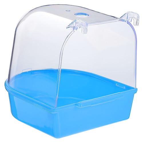 BAZEITFLOW Caged Bird Bath Für Kleine Vögel Abgedeckte Vogelbadewanne Für Kanarienvögel Und Sittiche Aus Blau Für Vogelkäfige von BAZEITFLOW