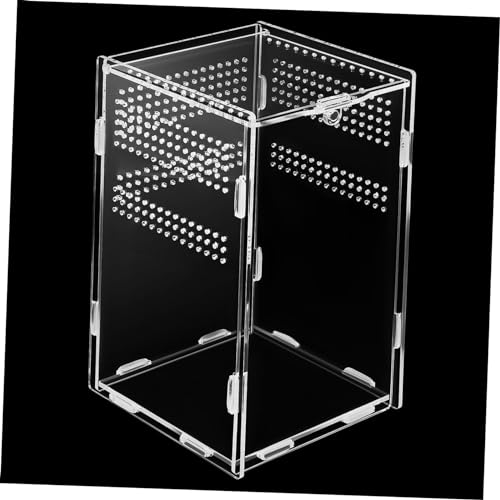 BAZEITFLOW Kasten Fütterungsbox Bausatz Reptilienträger Springspinnen-Terrarium Aquarium Gecko Springender Spinnenkäfig Zubehör Für Springende Spinnen Spinnengehege Acryl von BAZEITFLOW