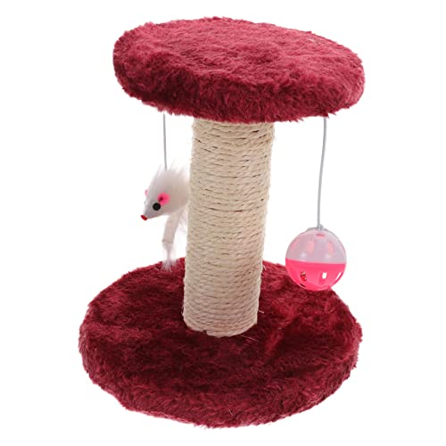 BAZEITFLOW Katzenkratzer Post aus Sisal für Innenkatzen Dekorativer Kratzbaum mit Doppeltem Hängespielzeug Weinrot Kratzfest und Langlebig Schützt Möbel Einfache BAZEITFLOW Katzenkratzer Post aus Sisal für Innenkatzen Dekorativer Kratzbaum mit Doppeltem Hängespielzeug Weinrot Kratzfest und Langlebig Schützt Möbel Einfache von BAZEITFLOW