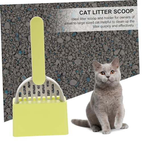 BAZEITFLOW Katzenstreuschaufel mit Halter Teiliges aus Wasserfestem Abs Extra Langlebige Katzenschaufel für Effektive von Katzenstreu und Katzentoilette von BAZEITFLOW