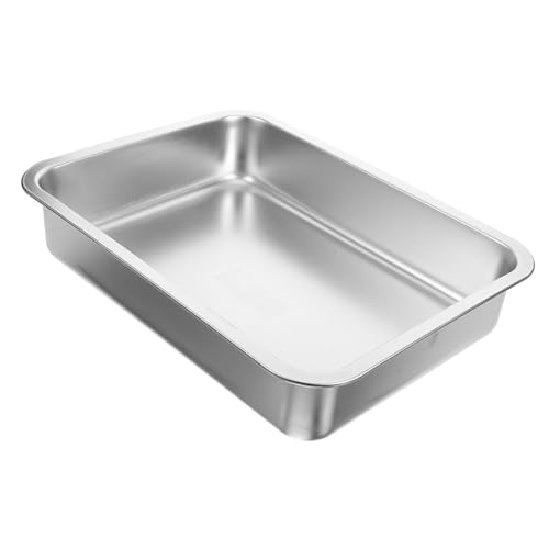 BAZEITFLOW Cat Litter Box Aus Edelstahl Offenes Design Für Katzen Praktischer Und Stabiler Katzenklo-behälter Geruchsfrei Und Leicht Zu Reinigen von BAZEITFLOW