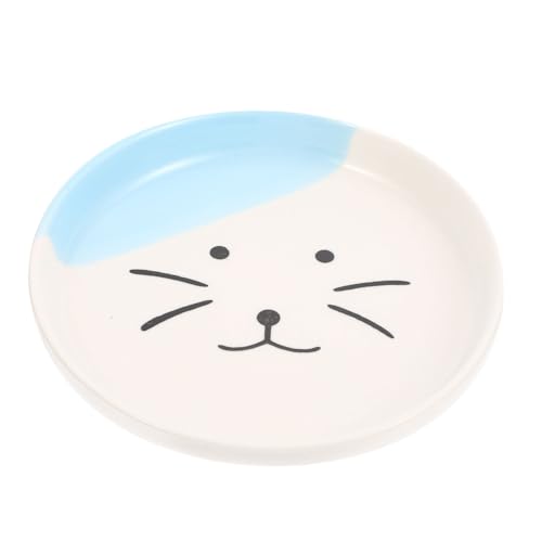 BAZEITFLOW Keramische Katzenplatte Flache Futterschüssel für Katzen Große Kapazität Design Langlebig und Sicher für Haustierliebhaber Katzenfutterplatte von BAZEITFLOW