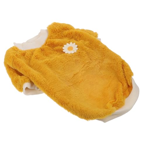BAZEITFLOW Kleidung für Haustiere Puffer Hunde-Outfit Welpenkleidung drinnen Hundevlies Winterhundkleidung Kleine Haustierkleidung Haustierbekleidung Haustier warme Kleidung Polyester Gelb von BAZEITFLOW