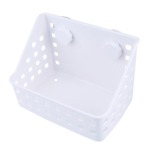 BAZEITFLOW Kleines Futterspender Rack aus Robustem Kunststoff mit Saugnapf Heuraufe für Kaninchen Chinchillas und Meerschweinchen Platzsparender Grashalter zur Vermeidung von von BAZEITFLOW