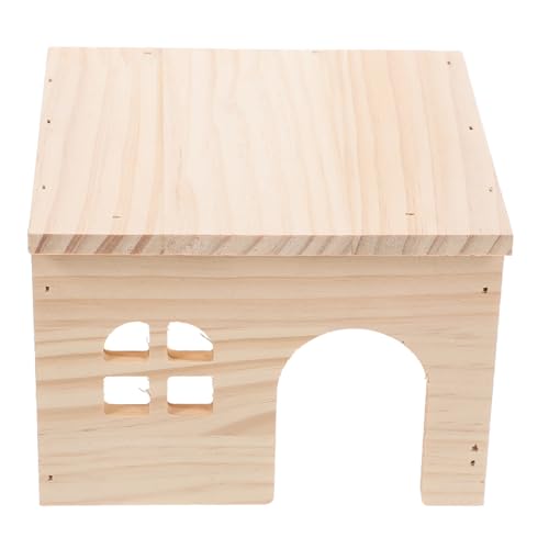 BAZEITFLOW Kleintierhaus aus Nachhaltigem Holz mit Futter und Wasserstation Multifunktionales Hamster Versteck mit Leiter Kleines Tierversteck für Hamster Ratten Rennmäuse Geeignet von BAZEITFLOW
