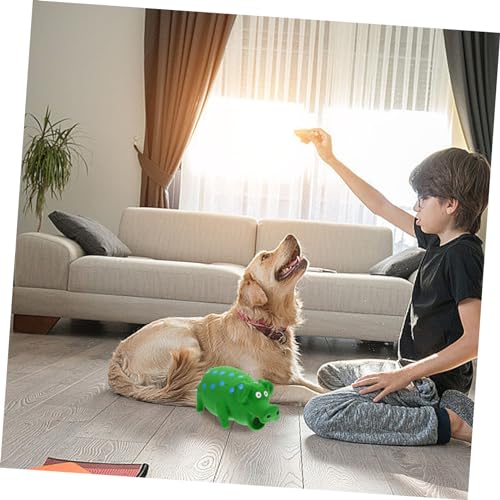 BAZEITFLOW Langlebiges Quietschspielzeug Hund Kauspielzeug aus Latex Schwein Form Grün Beißfest Interaktiv Leicht zu Reinigen Geeignet für Kleine Welpen Fördert Spielerisches Training und von BAZEITFLOW