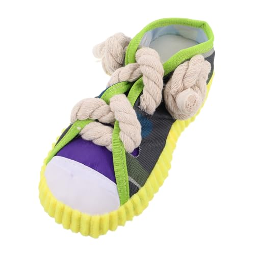 BAZEITFLOW Lustiges Slipper Design mit Geräusch Baumwollseil Kauspielzeug für Welpen zur Zahnung Squeaky für Haustiere Gelb von BAZEITFLOW