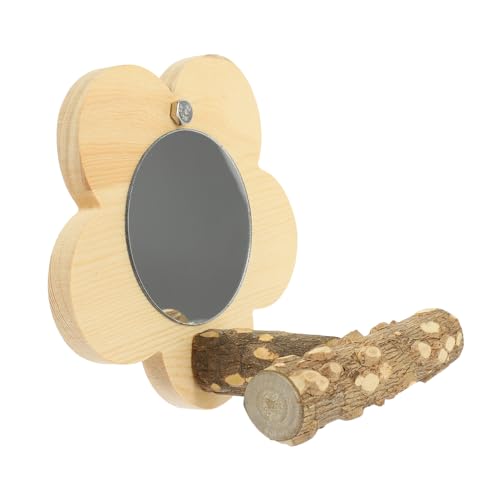 BAZEITFLOW Natürlicher Papageien Spielplatz Holz Sitzstange mit Spiegel Kauspielzeug Vogelkäfig Zubehör für Kleine Vögel und Langlebig für Training und Beschäftigung BAZEITFLOW Natürlicher Papageien Spielplatz Holz Sitzstange mit Spiegel Kauspielzeug Vogelkäfig Zubehör für Kleine Vögel und Langlebig für Training und Beschäftigung von BAZEITFLOW