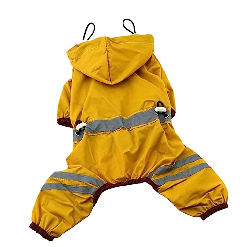 BAZEITFLOW PVC Hunderegenmantel Xs Wasserdichter Atmungsaktiver Regenmantel für Kleine Hunde und Welpen Elastische Besätze für Haustier Regenbekleidung Gelb von BAZEITFLOW