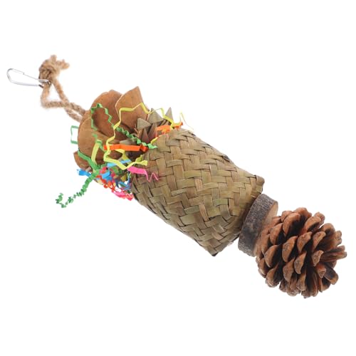 BAZEITFLOW Papagei Kauspielzeug Hängespielzeug aus Holz Leichtes Vogelspielzeug für Käfig Vogelzubehör Naturholz Für Kleine Vögel als Spiel und Beschäftigungsspielzeug von BAZEITFLOW